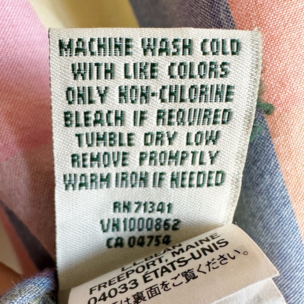 L.L. Bean Multicolor Patchwork Plaid Button Down … - image 8